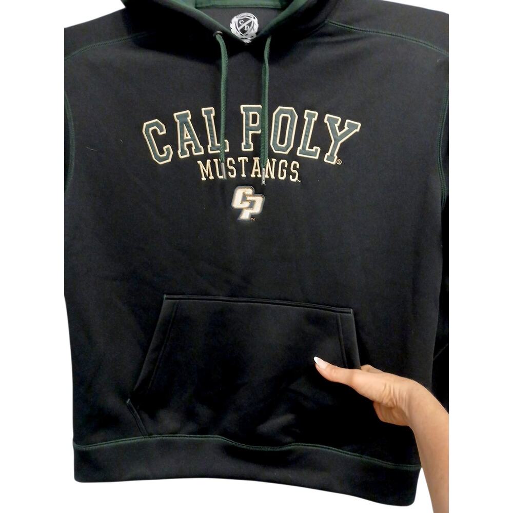 Cal Poly Mustangs Hoodie Sweatshirt L Black Embroidered Logo University Unisex - Picture 11 of 16